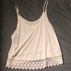 Cream crotchet tank top